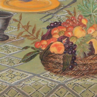 Small square image of a section of one of the paintings in the series